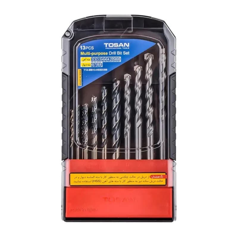 مته الماسه دیوار توسن مدل T14-MB13-HSSD388 مجموعه 13 عددی | تکنو مته الماسه دیوار توسن مدل T14-MB13-HSSD388 مجموعه 13 عددی